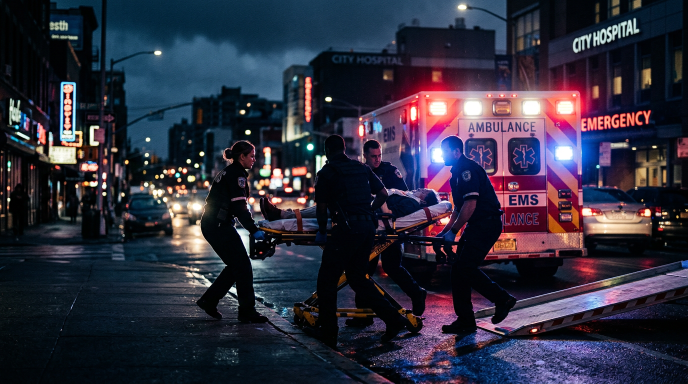 EMS paramedics responding to an emergency